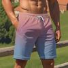 Градиентные Графические Пляжные Шорты Мужские Цветные 3D Печатные Board Shorts Летние Повседневные Праздничные Короткие Штаны Свободные Серф Купальные Шорты