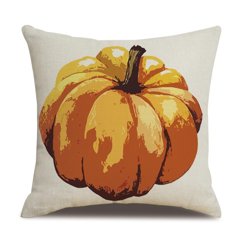 Подушка из льна на День благодарения, осенняя наволочка с принтом тыквы