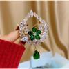 Colored Cubic Zirconia Wreath Brooch Women's Water Drop Brooch With Suit Pin Accessories