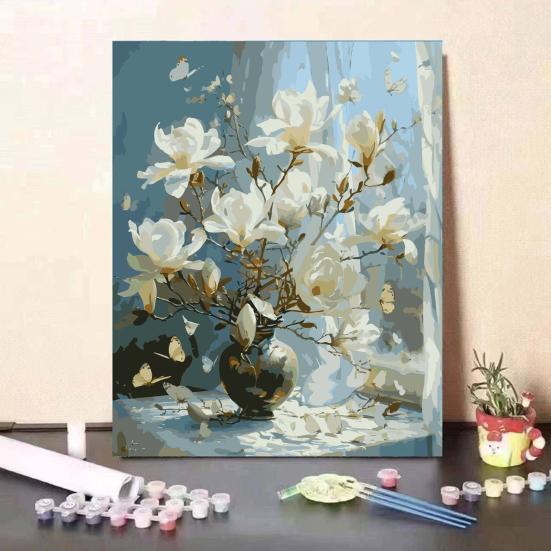 1 набор для самостоятельной масляной живописи для взрослых с деревянным мольбертом DIY Paint by Numbers