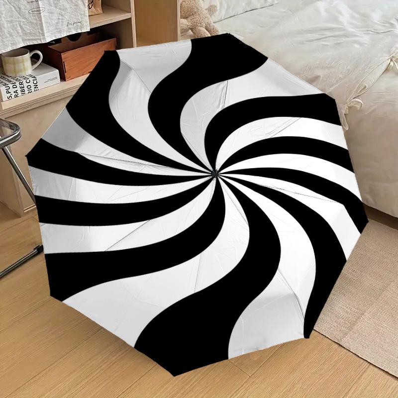 1pc swirl pattern Automatic Open/Close Umbrella with Windproof, 8-Rib Sturdy Canopy, Durable Ribs, Fashionable Design1240A