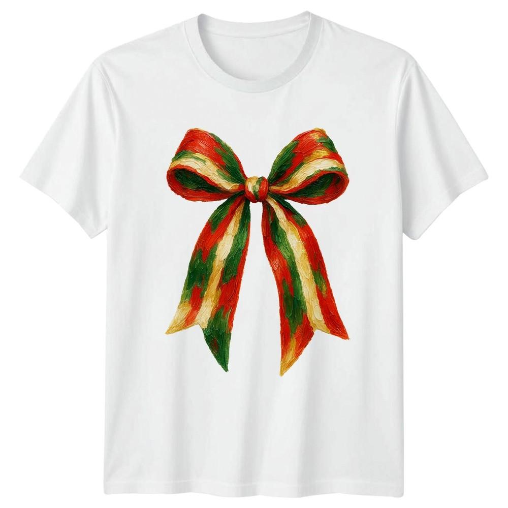 Christmas Bow Holiday Festive Unisexs TShirt Unisexs Graphic Tee Unisex Top