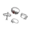 Gothic Skull Ring Set Adjustable Finger Rings Alloy Texture Dating Rings Perfect for Parties and Festivals Any Occasion