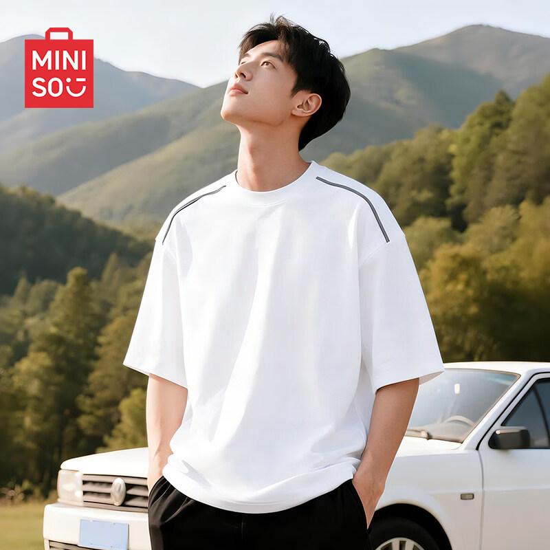 MINISO Men's Quick-Dry Antibacterial Loose Fit Short Sleeve T-Shirt