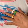Тренд Женские Красочные Контрастные Корейские Девушки Модная Бижутерия Кольца на Палец Лягушка Смола Акрил