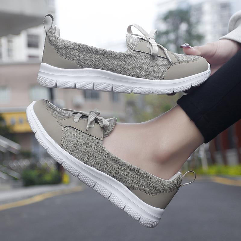 Весенне-летние новые женские нескользящие легкие удобные модные туфли для мам с низким верхом на плоской подошве повседневные прогулочные туфли 35-43