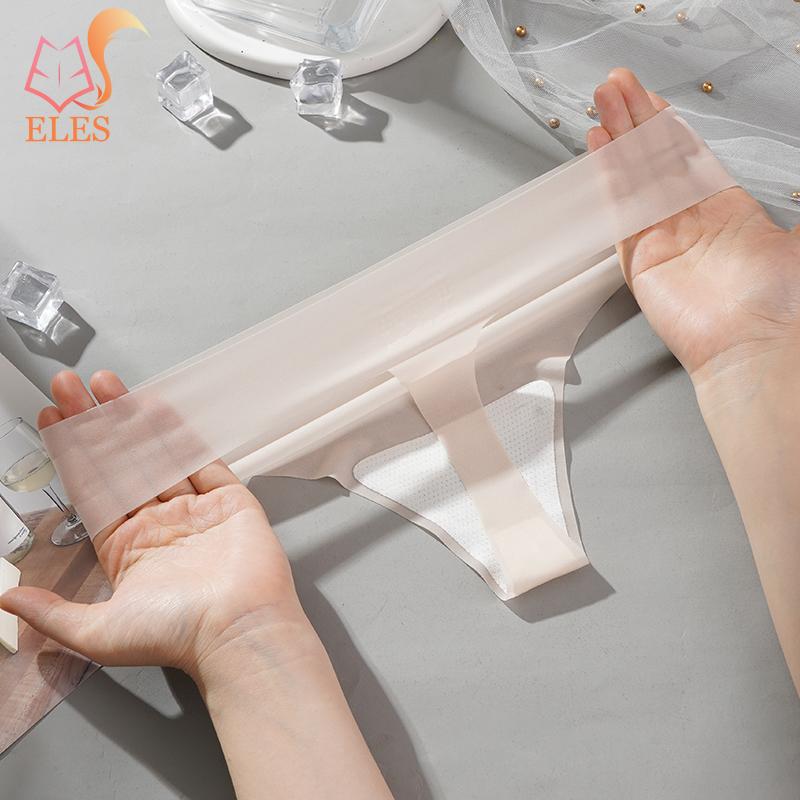 Женские трусики из ледяного шелка, трусики-стринги, женское бесшовное нижнее белье, трусики