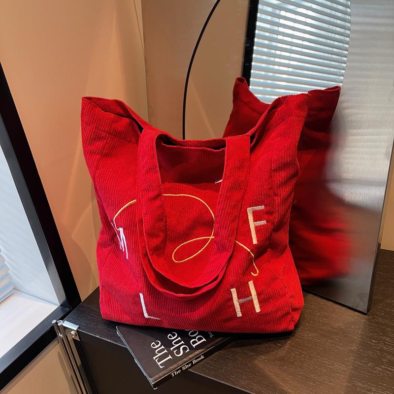 Корейская версия новой сумки с принтом алфавита, женская холщовая сумка через плечо большой вместимости, повседневная модная портативная сумка на шнурке, свежая сумка