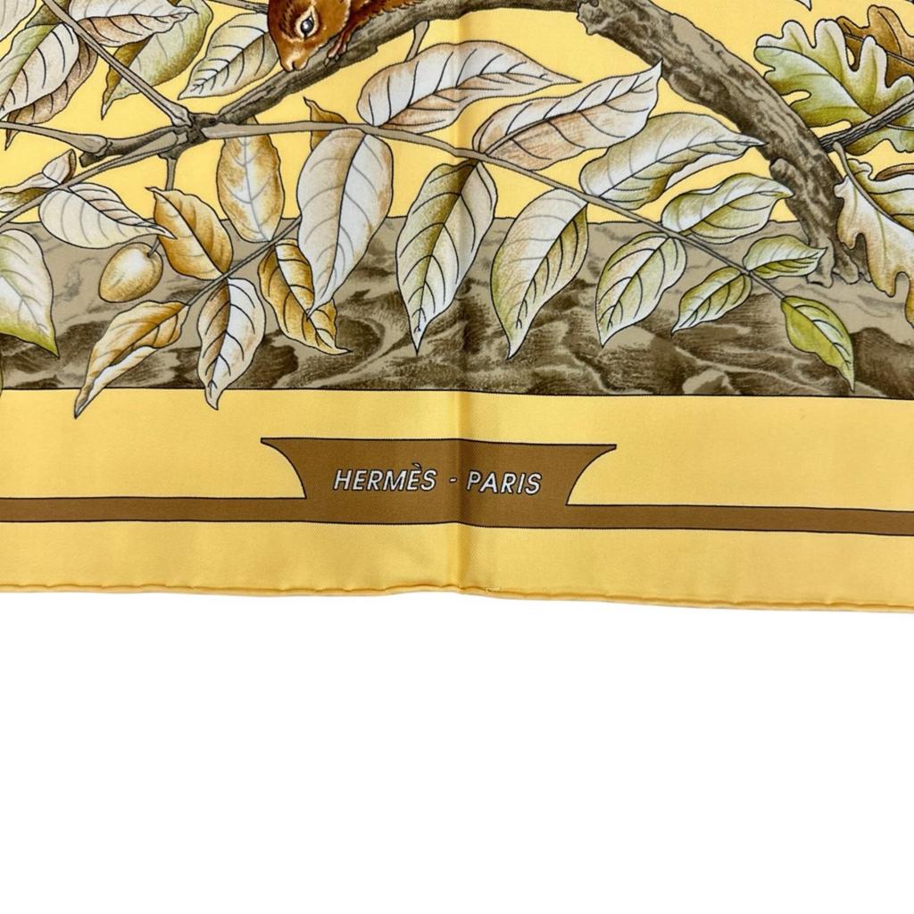 HERMES CASSE NOISETTE (Nutcracker) scarf yellow Women Calle 90 used