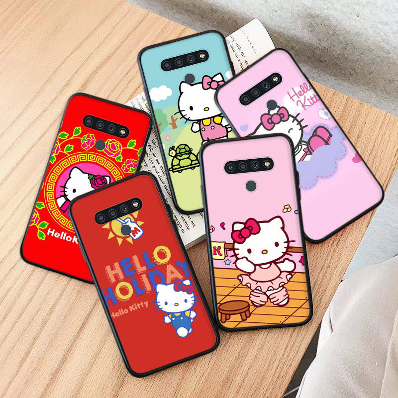 AH43 Hello Kitty черный чехол для Xiaomi Poco X6 M5 M6 F5 F6 F1 C65 C55 C50 C51 C40 Redmi Note 7 8 14C A3X 13C 12C 11 10A 9C Pro мягкий чехол