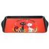 [R6789] - Melamine Cake Tray 'Cats' Red Black - 30x15 Cm (Felines for Each Other)