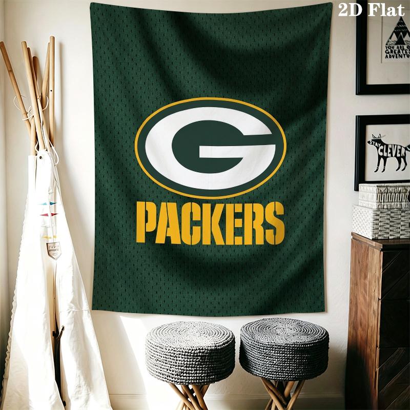 Green Bay Packers Wall Tapestry Aesthetic Wall Hanging Printed Fabric Blanket Decorative Tapestries for Bedroom Living Room Home Decor