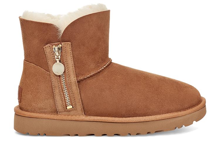 Женские кроссовки UGG Bailey Zip Mini Ретро с флисовой подкладкой Коричневые Женские