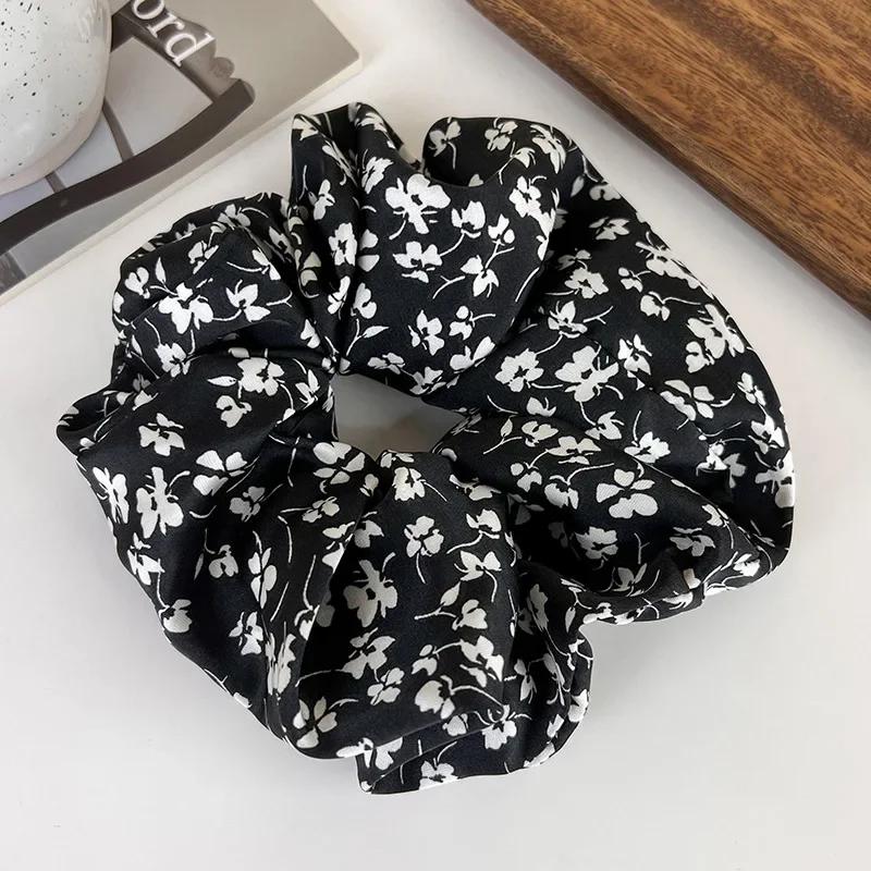 Printed Scrunchies Elastic Hair Bands Women Girls Vintage Hair Rope Ties Headbands Hair Accessories Ponytail Holder Rubber Bands
