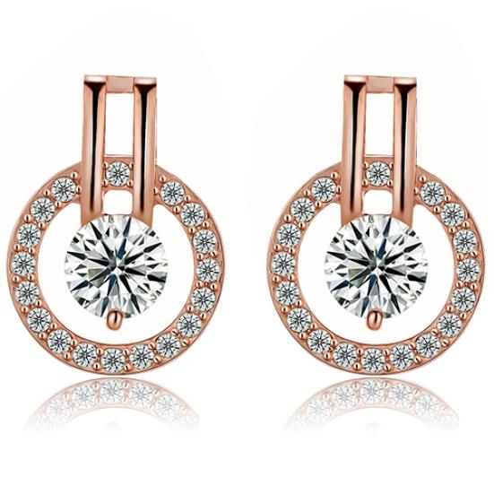 Женский циркон круглый кулон колье-цепочка серьги свадебный комплект украшений