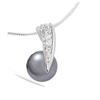 [J0148] - Silver Pendant 'Sissi' Silver Gray (rhodium-plated) - 10x15 Mm