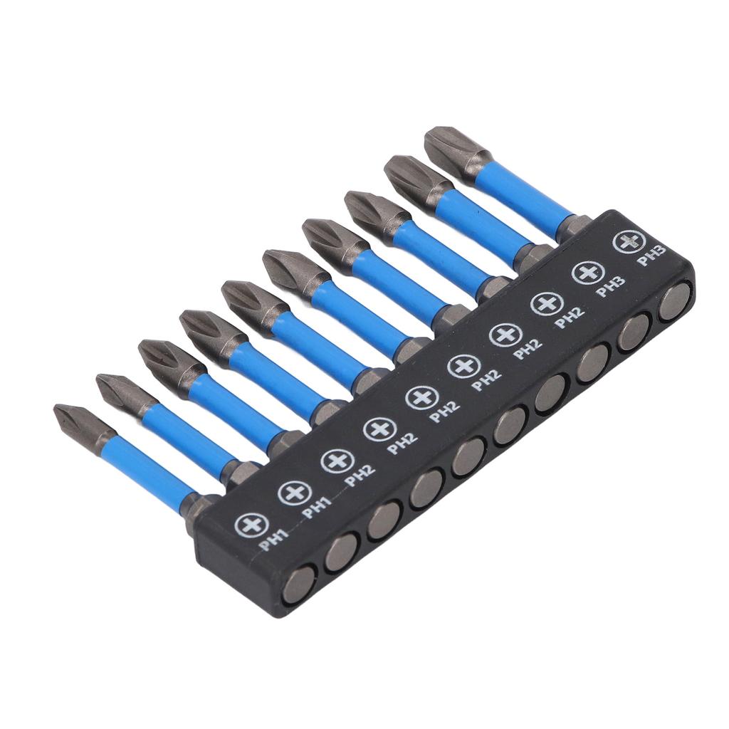 Набор из 10 шт. магнитных бит для отвертки PH для электроинструмента PH1 PH2 PH3 2 дюйма 50 мм сталь S2 с 1/4 дюйма