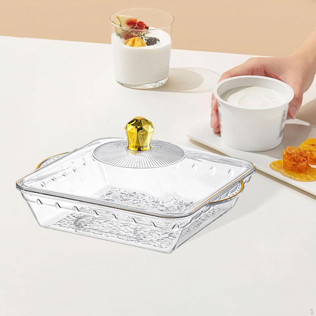 Fruit Bowl with Lid Decor Basket Contemporary Organizer Serving Plate Tray for