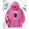 California Mask Cool Bear Printing Washed Hoodie Hip Hop Fashion Hoody Pullover Y2K Oversized Cotton Clothing