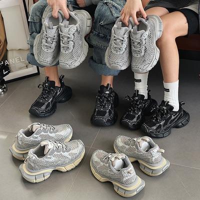 Женские туфли на весенний прилив с сеткой и стразами, повседневные, универсальные, на толстой подошве, легкие спортивные туфли