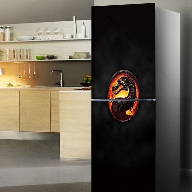 Серые крутые обои для холодильника, овечий череп, вино, самоклеящаяся виниловая наклейка, украшение для кухни, холодильника, наклейка на стену, шкаф