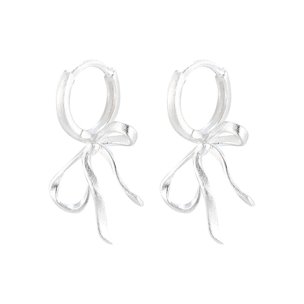 Легкие роскошные модные матовые серьги-бантики женские изысканные универсальные высококачественные серебряные серьги-иглы нишевые новые модные пряжки для ушей