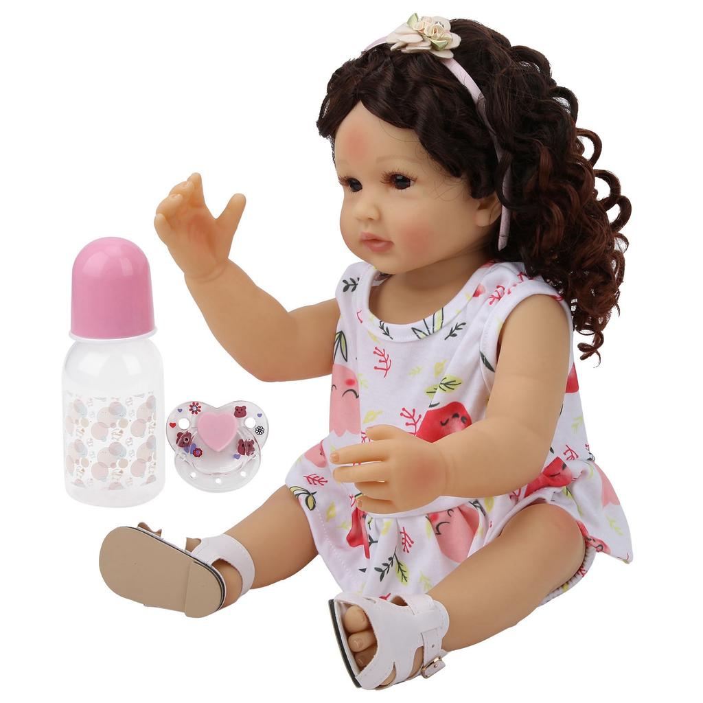 55 см реборн младенец вьющиеся волосы реалистичные младенцы девочка кукла мягкая очаровательная детская игрушка подарки