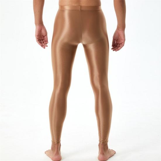 Мужские брюки U-образные выпуклые, шелковистые, гладкие, облегающие, высокоэластичные, мягкие, дышащие, со средней талией, однотонные, длинные леггинсы Jonhs