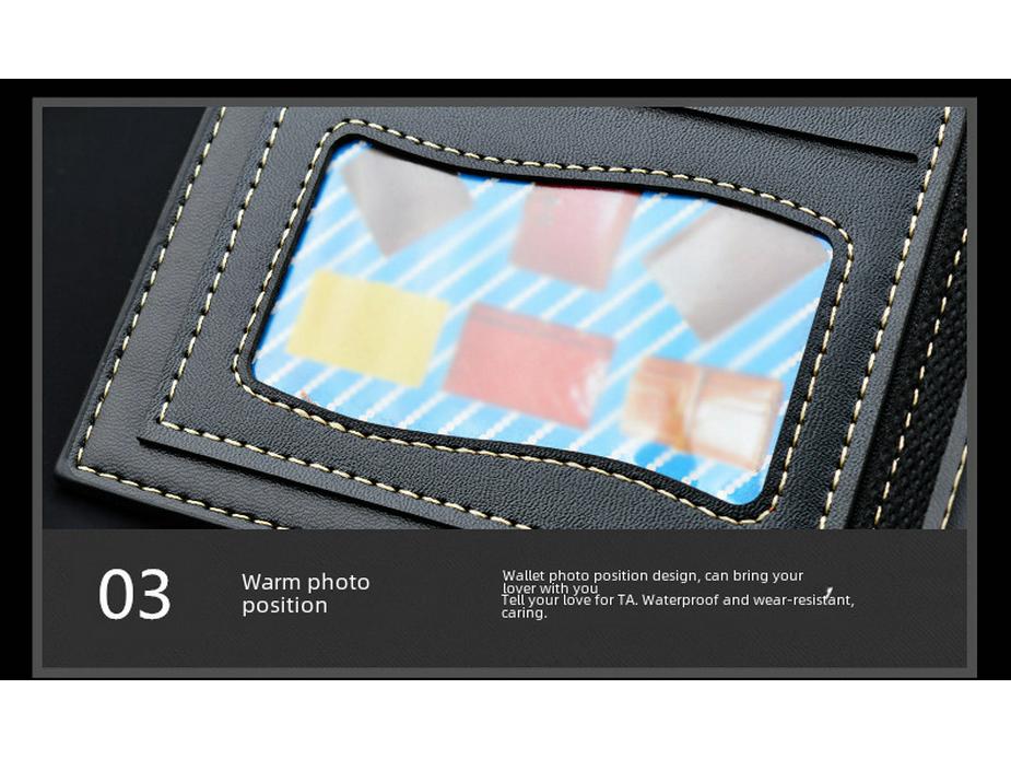 Новый мужской короткий кошелек — стильный, с мягким узором личи, большой вместимостью, с несколькими отделениями для карт.