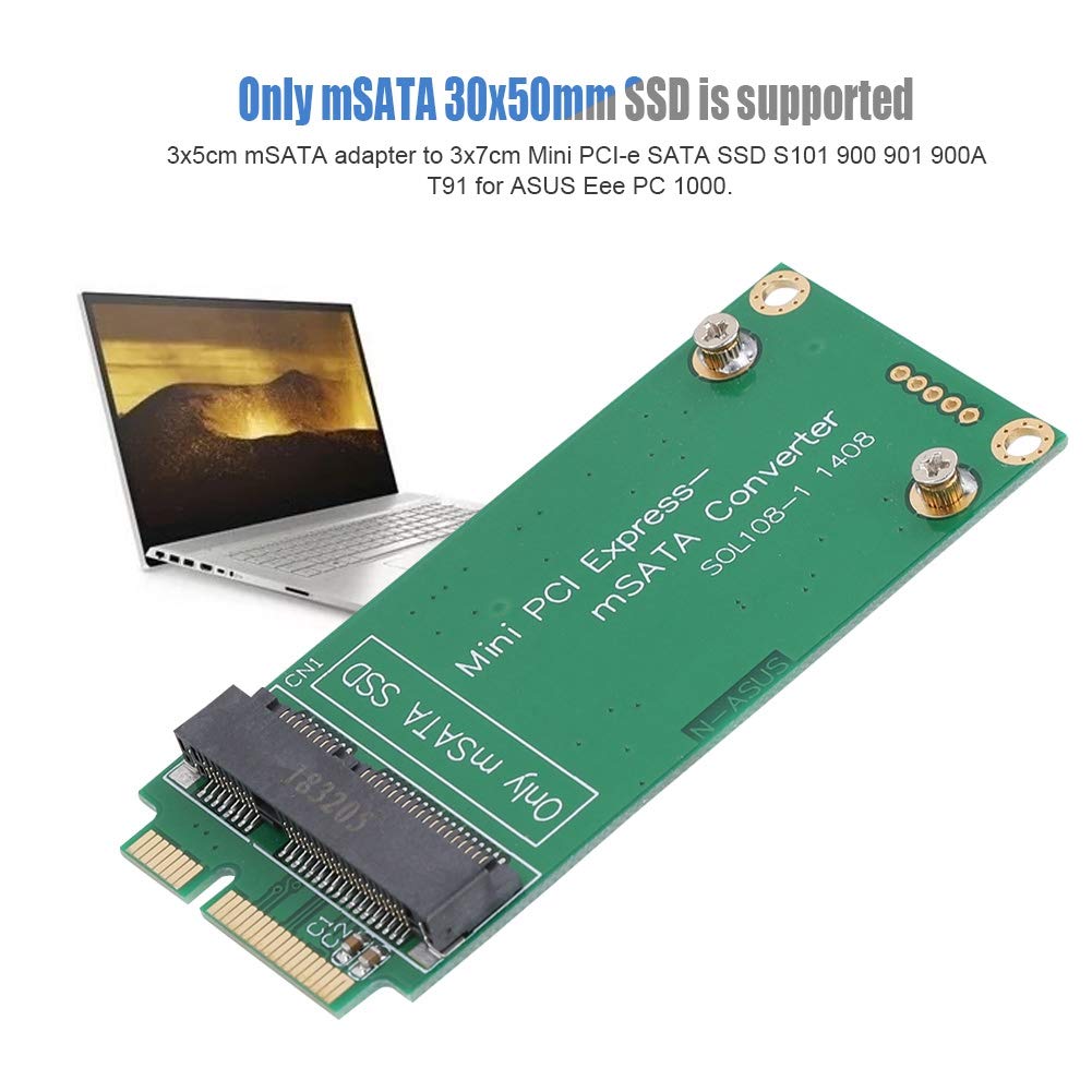 Адаптер-конвертер для ASUS Mini SATA mSATA SSD в SATA Mini PCIE SSD Райзер Поддерживает mSATA 30x50 мм SSDs Расположение контактов PCI-e, Карта,