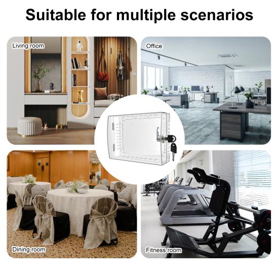 Прозрачный термостат с замком с 2 ключами для дома, квартиры, офиса, школы, настенного крепления, крышки термостата, универсального большого термостата переменного тока