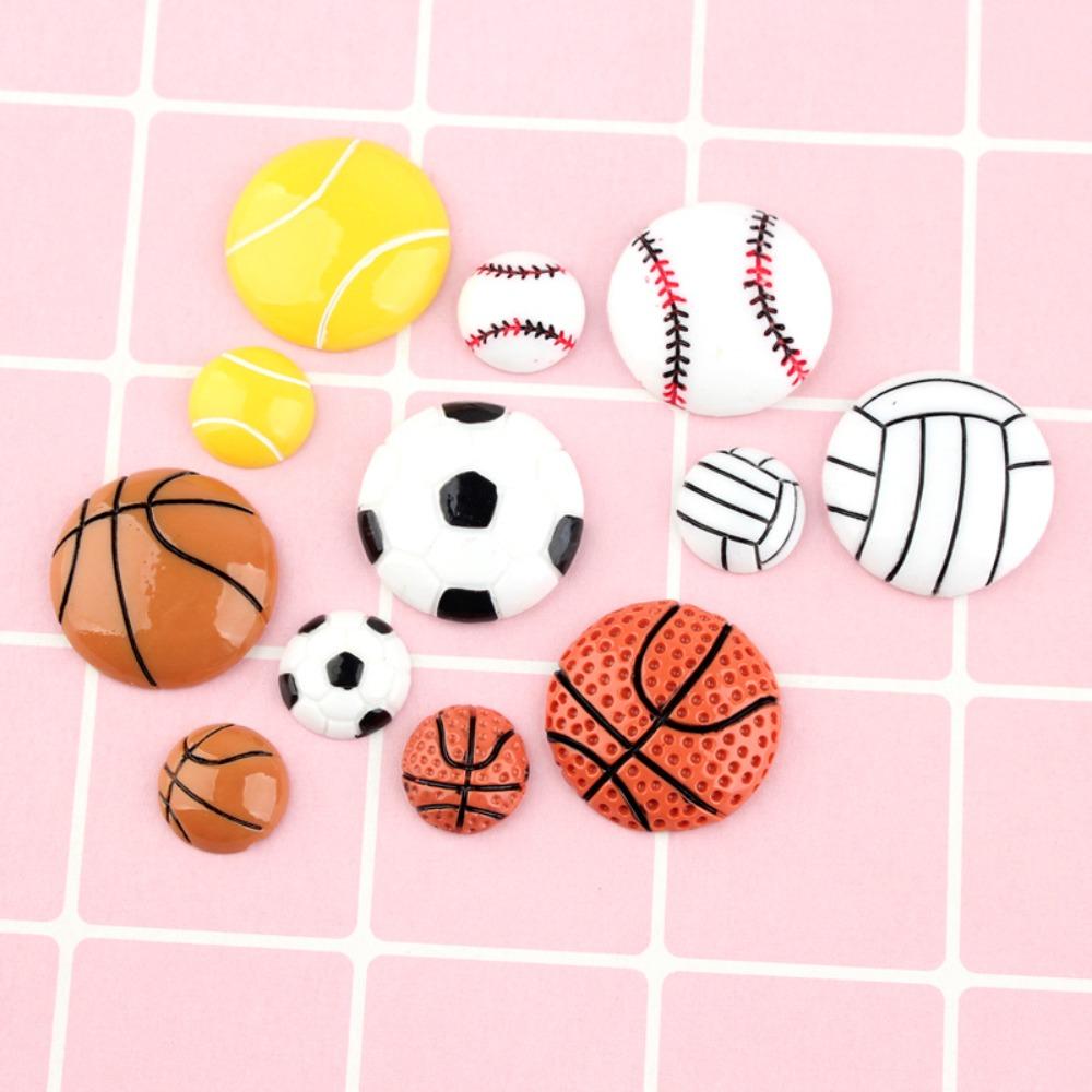 40Pack Football Assorted Sport Ball Slime Charms Volleyball Flat Back Resin Charms  for Scrapbooking