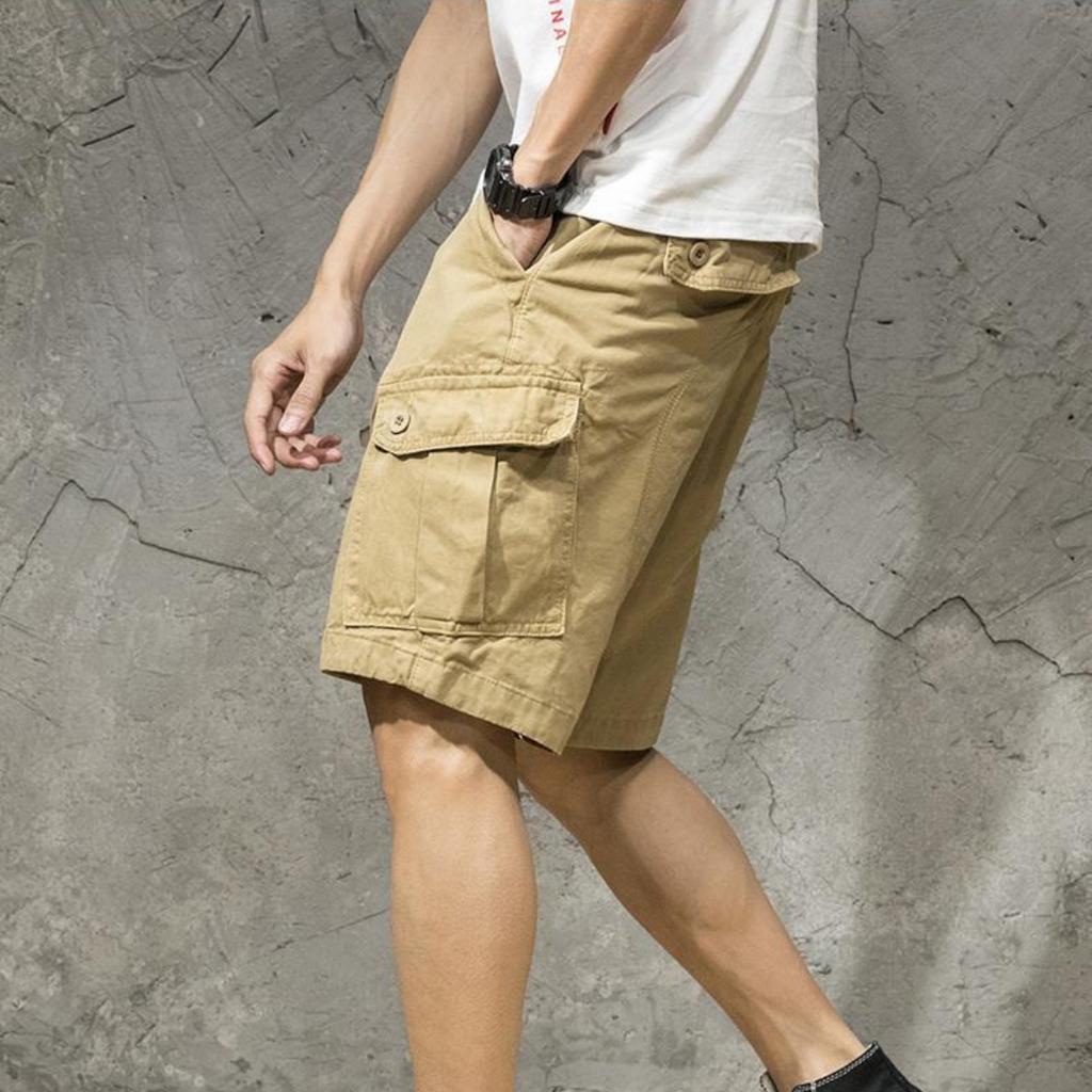 Летние рабочие шорты, мужские брендовые сто трендовые мужские брюки, свободные спортивные повседневные брюки с пятью точками, мужские