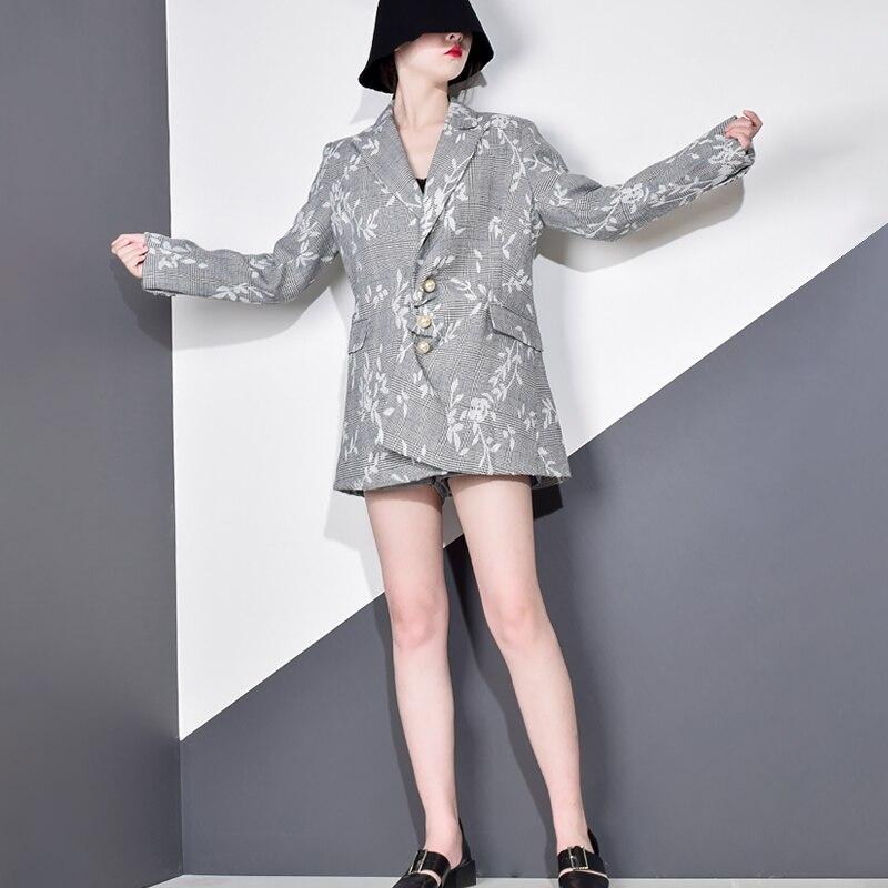 Xitao Блейзеры на пуговицах с листьями, женские элегантные карманные пиджаки с длинными рукавами LYH2650