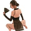 Sexy pajamas sexy underwear cheongsam seduction passion hollow women's high split perspective free uniform pajamas set