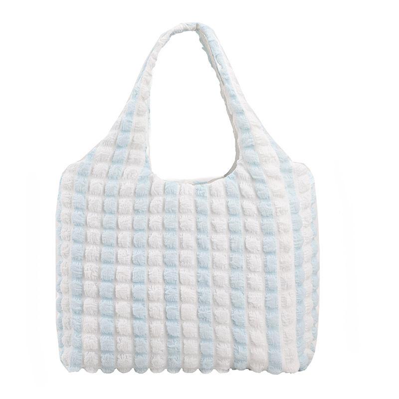 Версия плиссированная вафельная сумка через плечо кремовая сумка из слоеного теста новая сумка-тоут большой емкости с пузырчатой сеткой