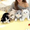 Мягкая Говорящая Плюшевая Игрушка Кошка Симуляция Куклы-Тряпичной Куклы с Слюнявчиком Очаровательная Мягконабивная Игрушка для Стола Спальни