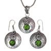Peridot   Gemstone Pendant Jewelry Set Quartz Necklace 18-20''