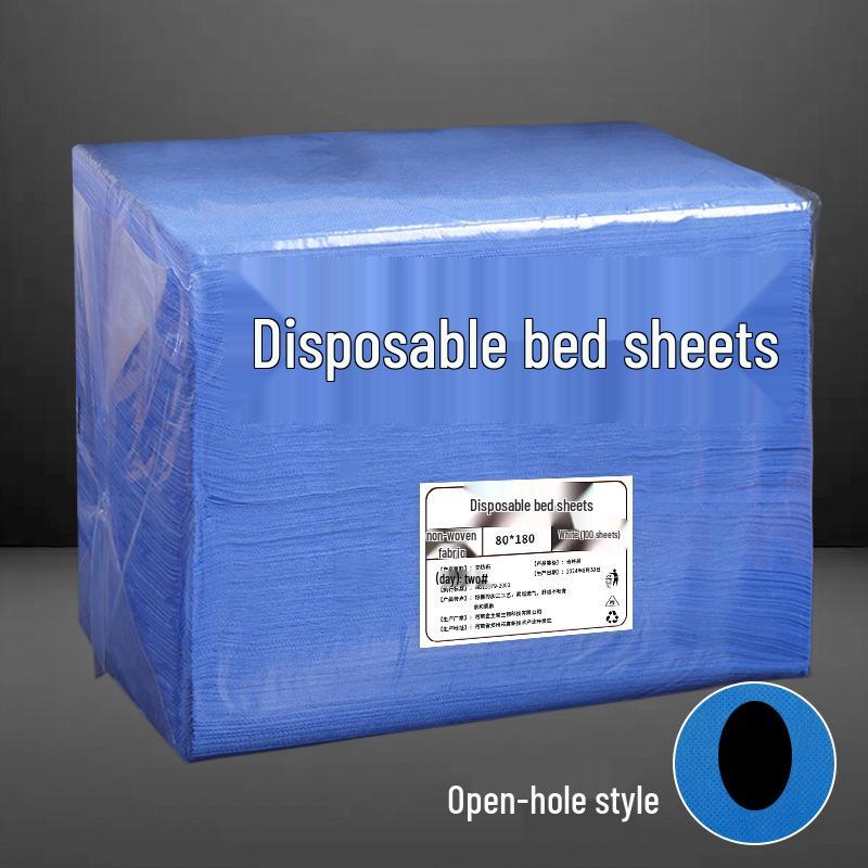 Waterproof Disposable Massage Bed Sheets with Face Hole - Breathable & Thickened Non-Woven Fabric