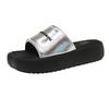 Summer New Thick-bottomed Women's Sandals, High-end One-word Slippers, Fashionable and Versatile Trend Slippers