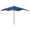 VidaXL Garden Parasol with Wooden Pole Azure Blue 300x300x273 Cm 363198