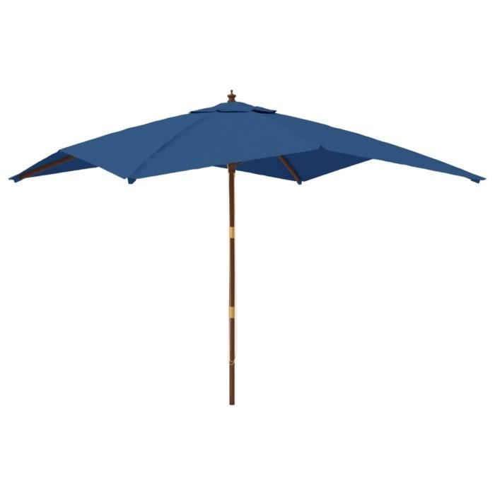 VidaXL Garden Parasol with Wooden Pole Azure Blue 300x300x273 Cm 363198
