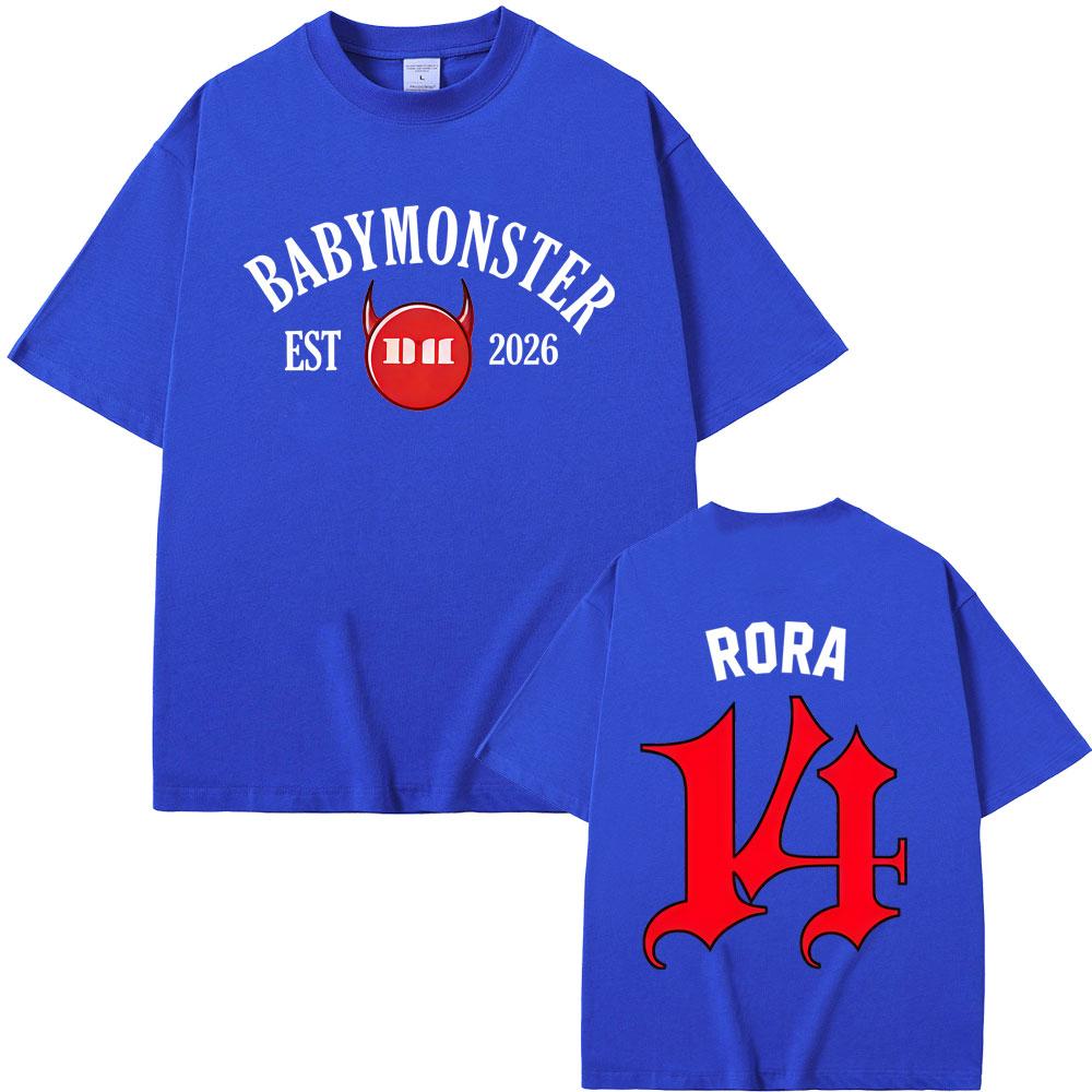 Hot Kpop Band Babymonster Ahyeon Asa Rami Rora Ruka Pharita Chiquita Tshirt Unisex Women Korean Fashion Trend Short Sleeve T Shirt