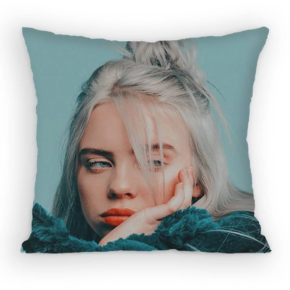 Наволочка Billie Eilish Синяя Диван Гостиная Спальня Изголовье Спинка Подушка Квадратная Подушка Время Сна