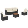VidaXL Salon de Jardin avec Coussins 6 pcs, Canapés de Terrasse, Ensemble de Meubles de Patio, Mobilier d'Extérieur, Noir 3255874
