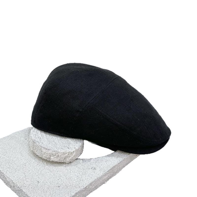100% Linen Summer Old Money Retro Casual Forward Hat Solid Color Light and Breathable Adjustable To Show a Small Face