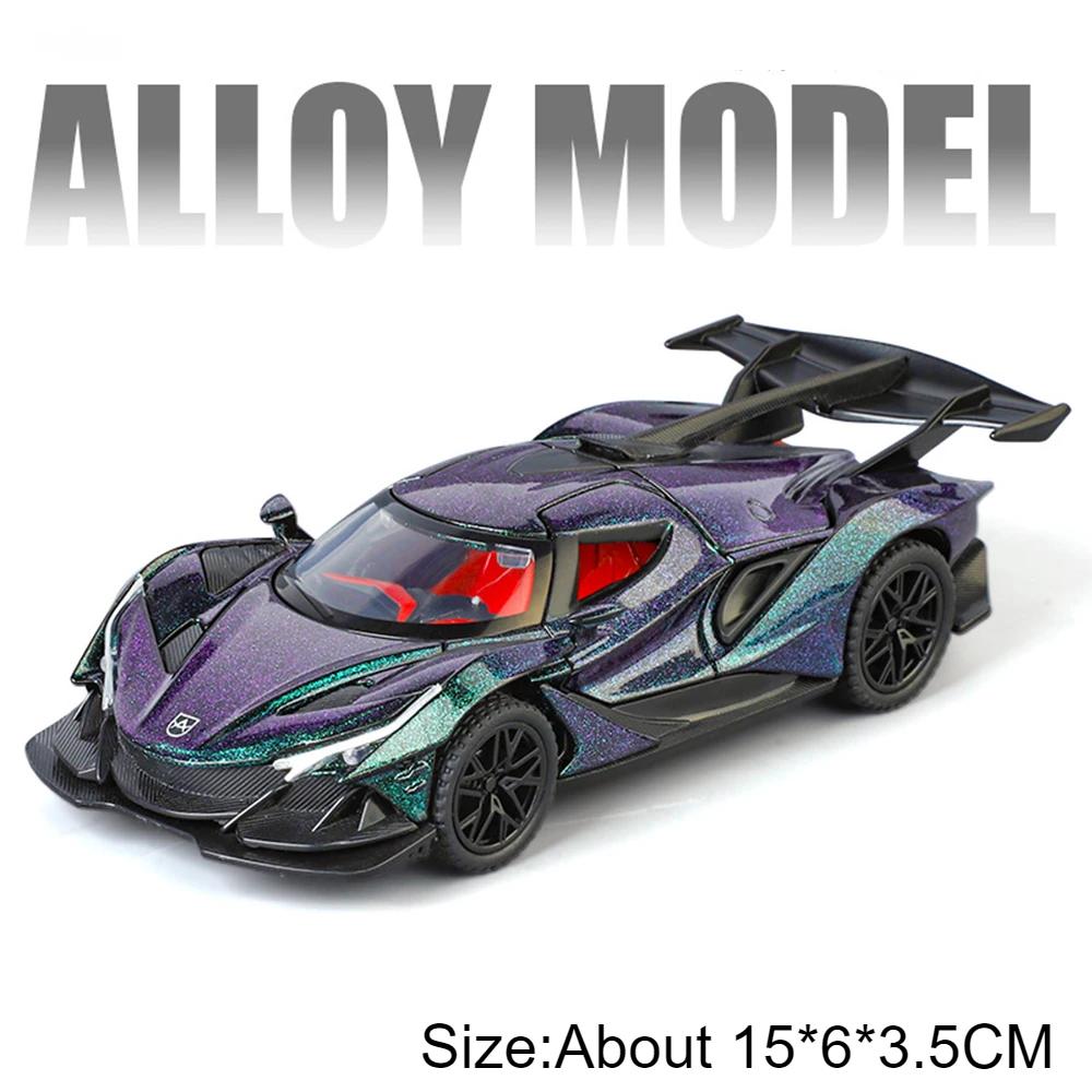 Масштаб 1:32 Apollo EVO IE Модель автомобиля Игрушка Металлический литье под давлением Оттягиваемый Суперкары Двери открываются Модели транспортных средств Лучшие подарки для детей