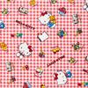 Ткань KIYOHARA с персонажами Sanrio, Оксфорд, Клетка Хелло Китти, Ширина 109 см x Отрез 1 м, Красный, 658632