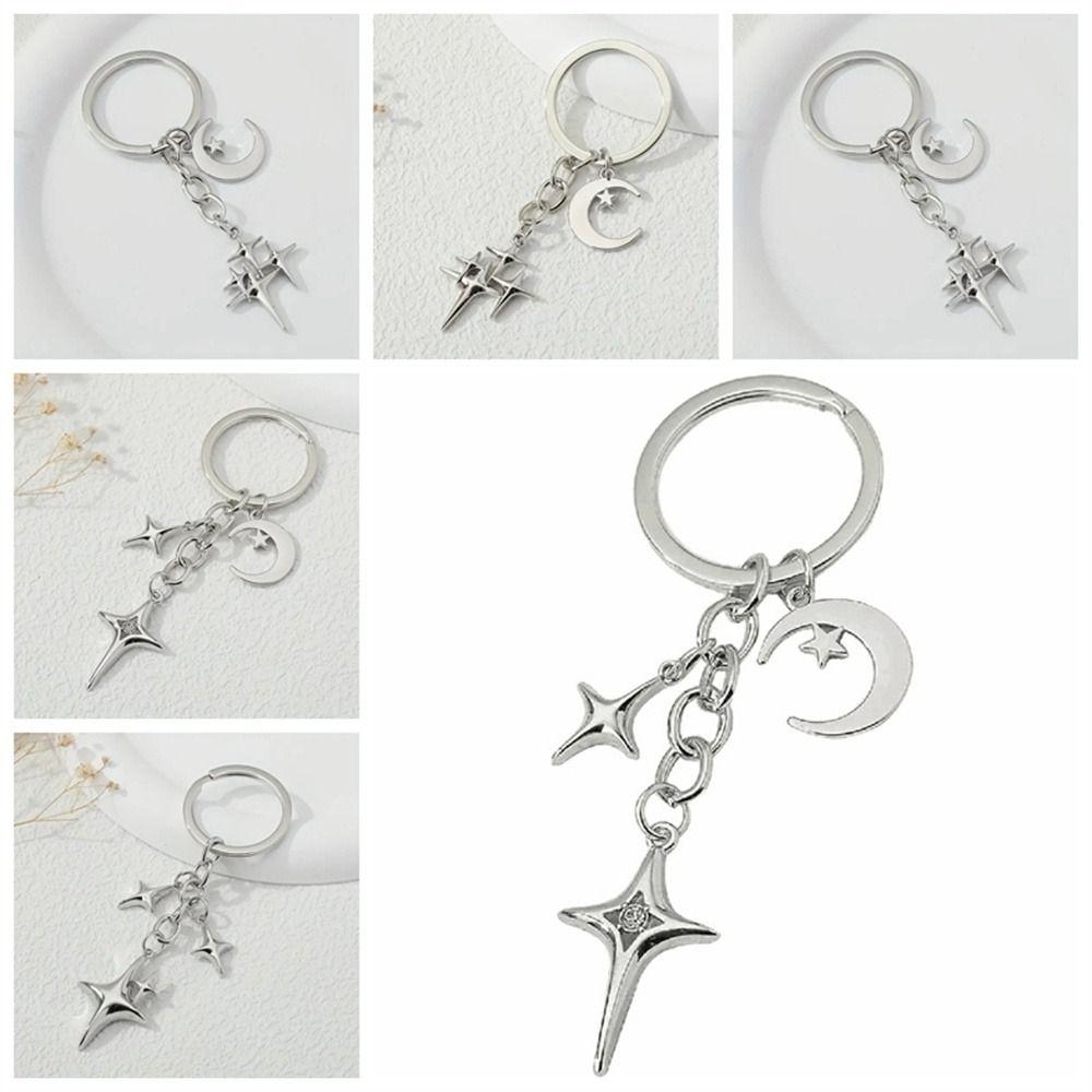 Metal Star Moon Key Rings Bag Pendant Star Keychains Fashion Y2K Keychains  Friendship Gift