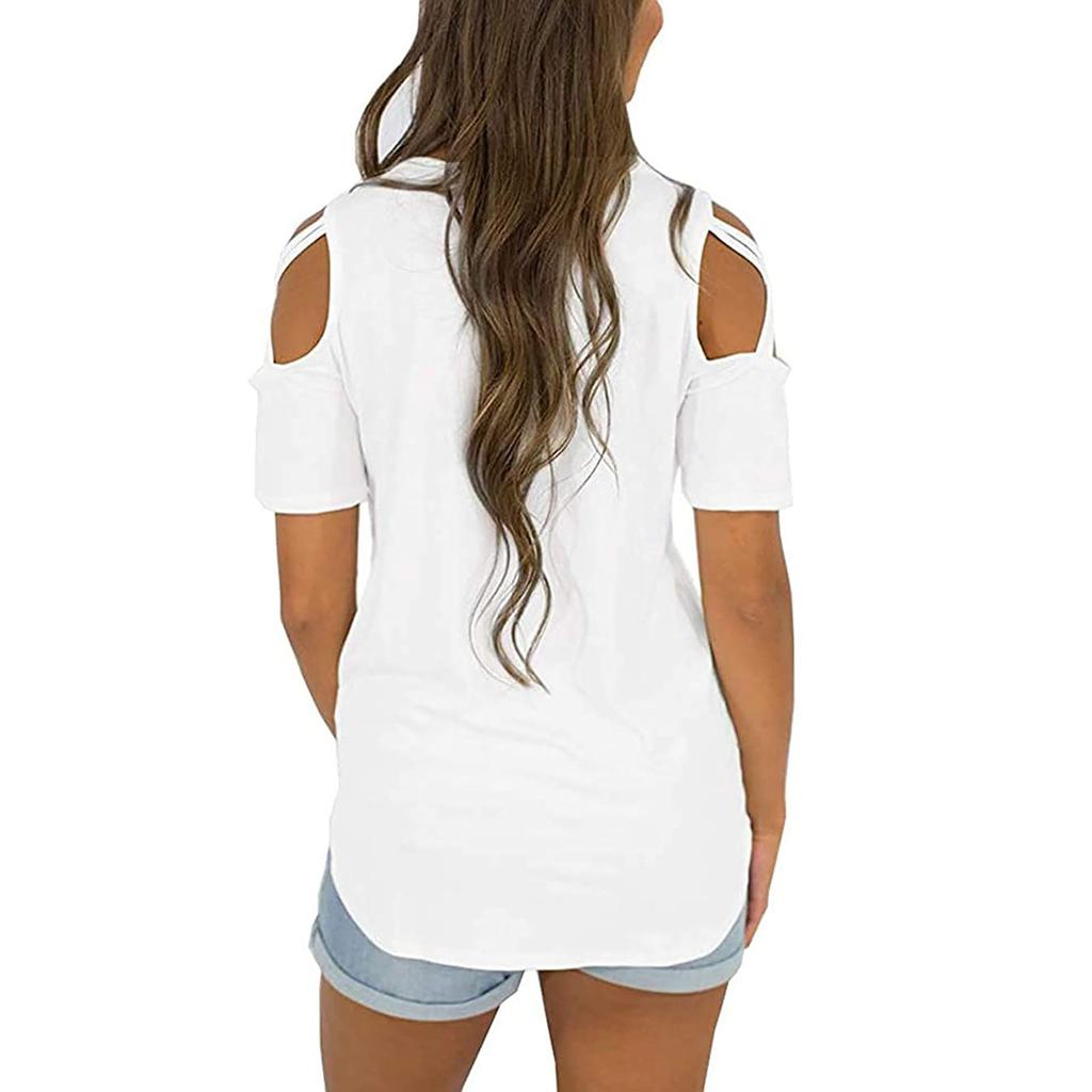 Женские летние футболки с коротким рукавом, туника на бретелях, с открытыми плечами, однотонные, повседневные топы